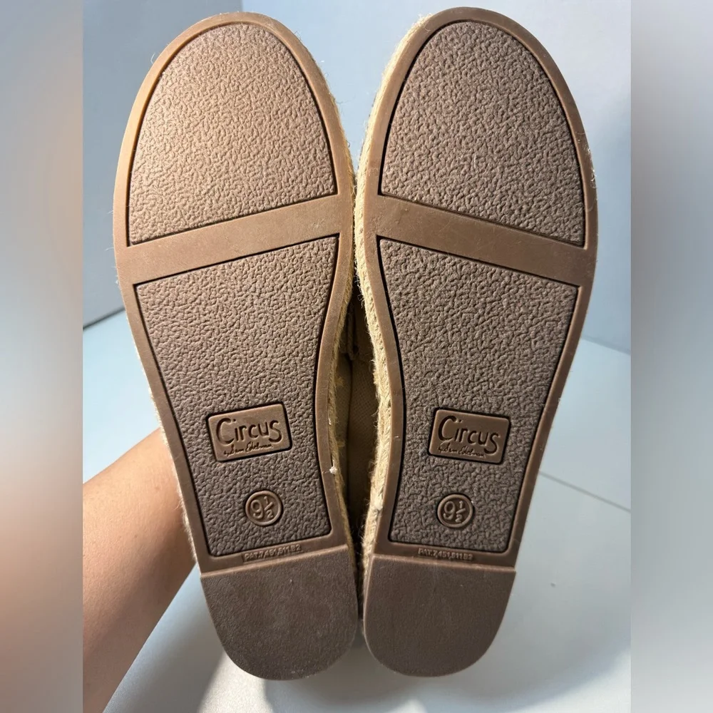 NEW ! SAM EDELMAM Cream Espadrille Slip-On Shoes size 9.5
